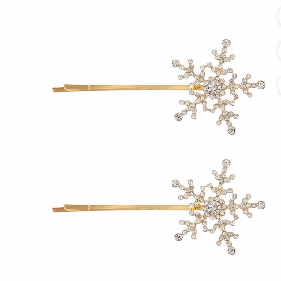 Set of Two Large Elegant Snowflake Hair Pins NWT - Picture 2 of 3
